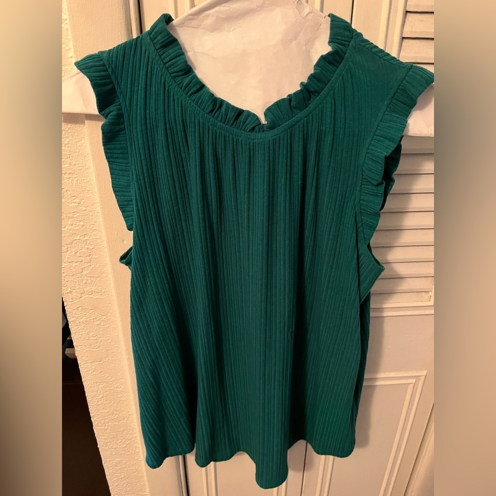 Hailey & Co Green Sleeveless Blouse Womens Size S